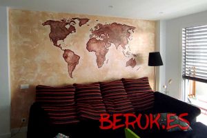 Graffiti Sepia Comedor Mapa Mundo Mundi 300x100000